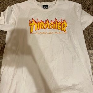 White classic thrasher tee